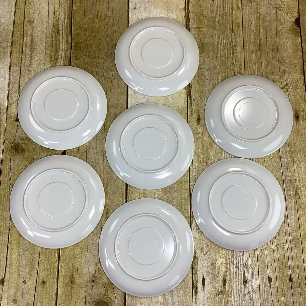 Vintage Fruit Harvest Melamine Plate Saucer Lot Of 7 1960s 5.75